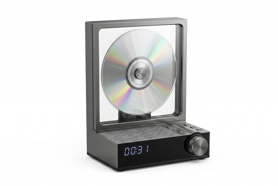 Vertical Retro CD Player — Bluetooth + RGB Lighting